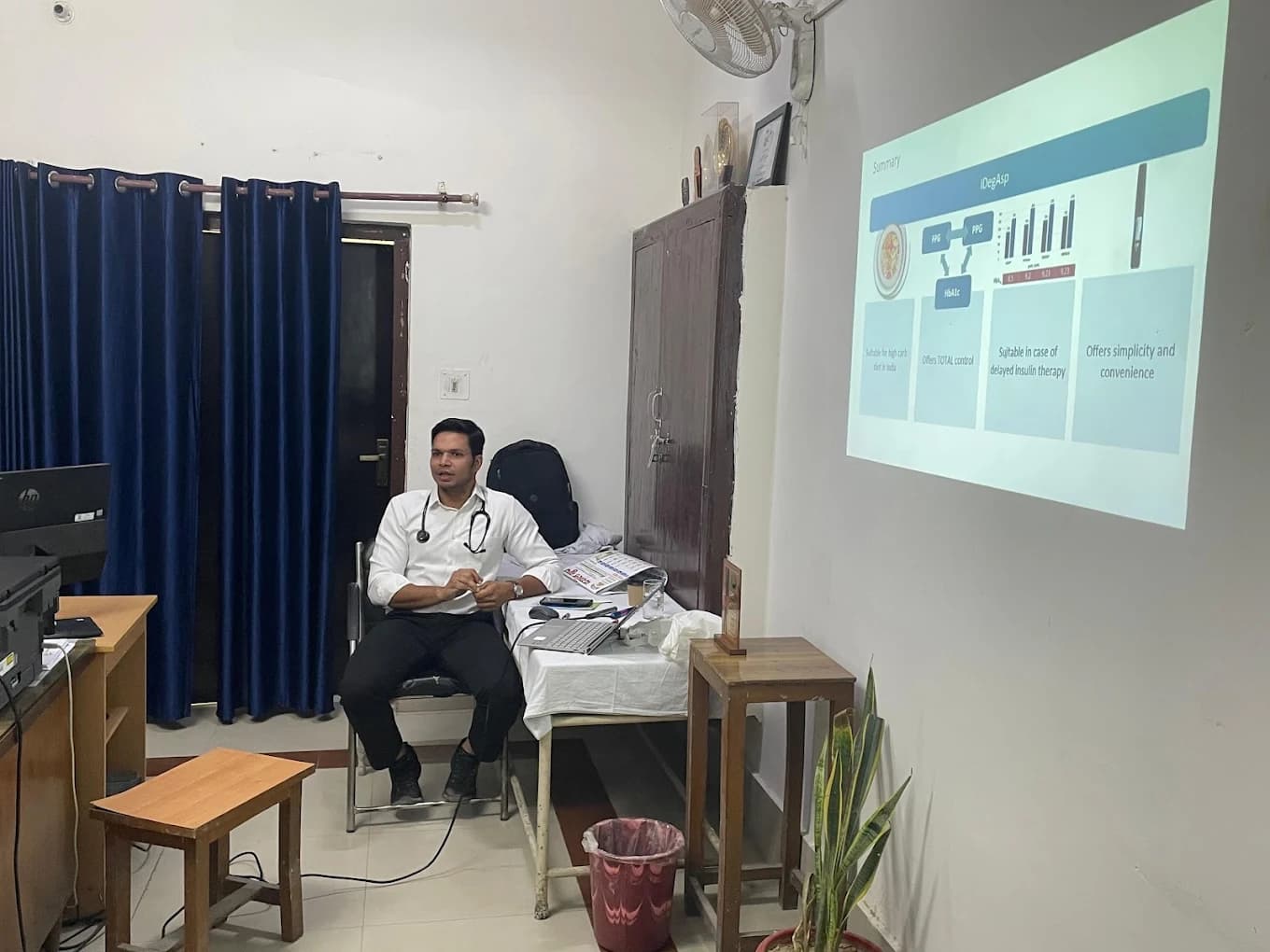 Dr. Pawan Goel presenting on insulin therapy